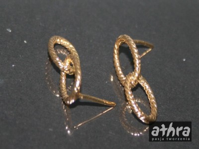 Zapięcie kolczyka 2 owale plecione pozłacane , SZT1078/D