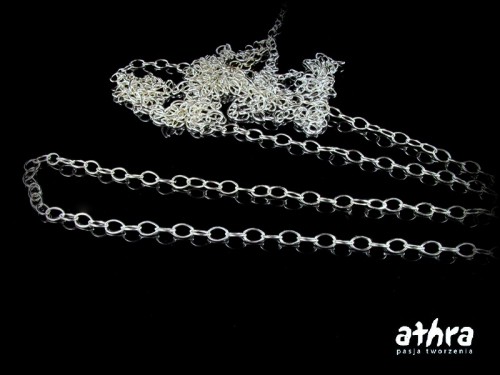 półfabrykaty srebrne próba 925 łańcuszek owale gładkie z drutu 0,4 mm