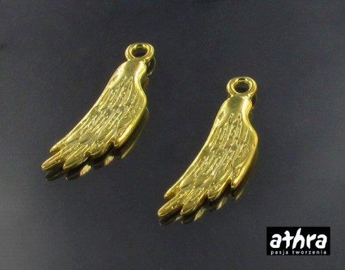elementy srebrne próba 925 zawieszka skrzydło pozłacane