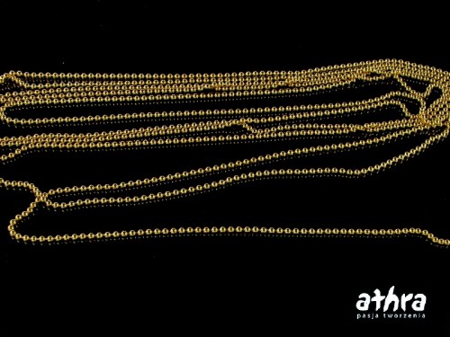 półfabrykaty srebrne próba 925 łańcuszek kulkowy 1 mm pozłacany