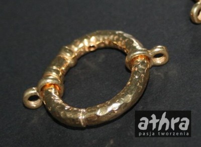 Zapięcie ozdobne na zatrzask, owalne, pozłacane, CH1915-4E/D