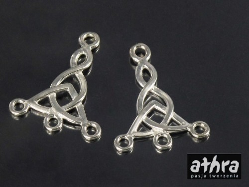 półfabrykaty z mosiądzu posrebrzane, baza kolczyka grecka BK39/S
