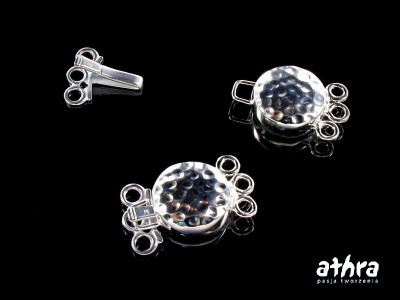 Zapięcie okrągłe, młotkowane, na trzy sznury, CH0669/3