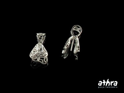 Zawieszka ażurowa z uchwytem i bolcem, oksydowana, ZWB3157/O