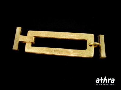 Zapięcie ozdobne, prostokąt, satynowane, pozłacane, SM1426S/D
