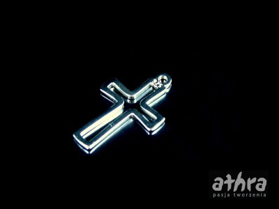 Zawieszka srebrna, krzyżyk, ZL143