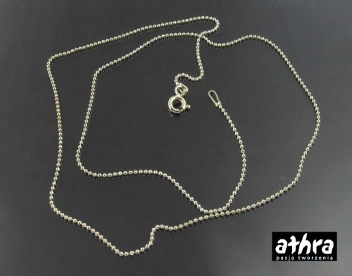 www.athra.pl półfabrykaty ag próba 925 łańcuszek kulkowy 45 cm długości