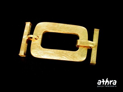 Zapięcie ozdobne, prostokąt, satynowane, pozłacane, SM1428S/D