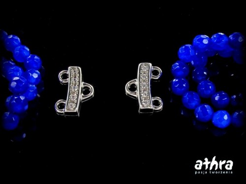 www_athra_pl_ZAPC2/R srebrne rodowane  zakończenie na dwa sznury z cyrkoniami
