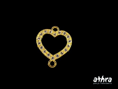 www_athra_pl_SM3523/D srebrne pozłacane serce z cyrkoniami z dwoma kółeczkami