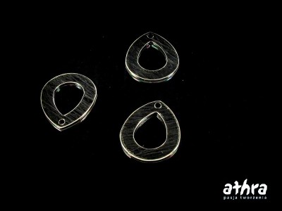 Łezka srebrna, matowa, z jednym otworem, oksydowana, TR5029/SAT/O