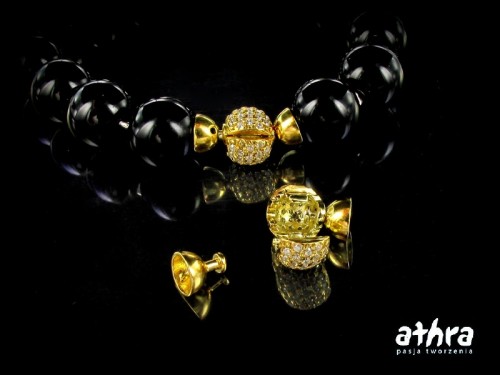 www_athra_pl_ZK11/D zapięcie srebrne pozłacane z cyrkoniami