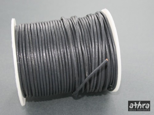 www_athra_pl_DARK GREY2050 rzemień skórzany 2mm kolor DARK GREY