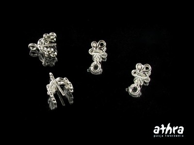 Zawieszka z mosiądzu posrebrzana, ażurowa z bolcem, ZWB1013/S