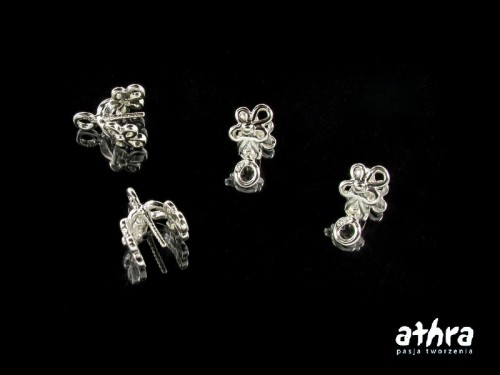 akcesoria z mosiądzu posrebrzane zawieszka z bolcem ażurowa