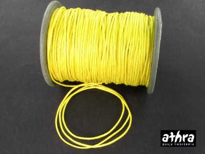Sznurek woskowany, żółty, 1 mm, SZNUREK109