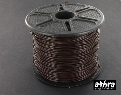 Rzemień skórzany 1,0mm, brązowy, lakierowany, metraż