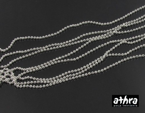 półfabrykaty ag próba 925 łańcuszek kulkowy 1mm