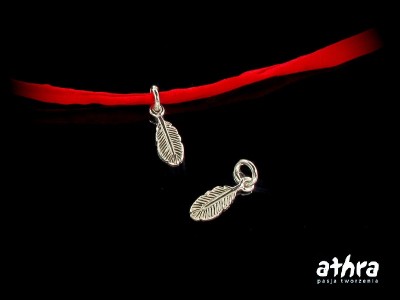 Zawieszka srebrna, piórko, ZL228