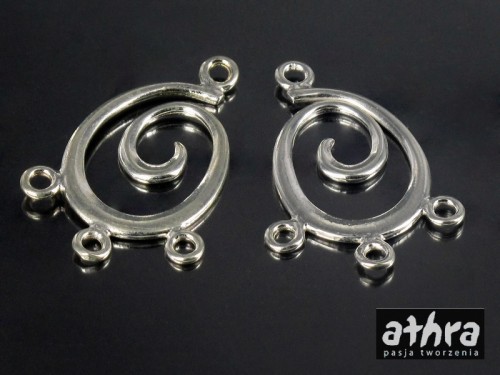 półfabrykat z mosiądzu posrebrzany baza kolczyka ślimak BK44/S