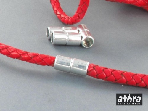 zapięcie magnetyczne na rzemień 6mm aluminiowe