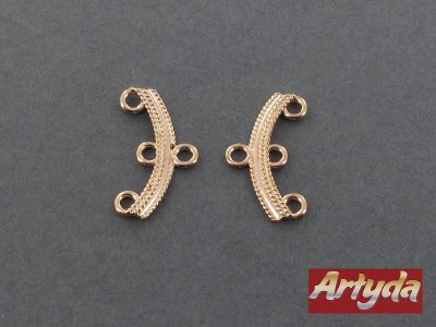 Zakończenie z mosiądzu, ozdobne na trzy sznury, ZAP3/M