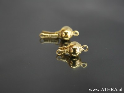 Zapięcie ozdobne kulka gładka 6mm, pozłacane, CH0778/6/D