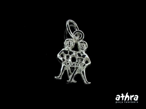 www_athra_pl_ZOD6 srebrna zawieszka z kółkiem znak zodiaku Bliźnięta