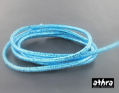 Rzemień naturalny 4,0 mm, METALIC BLUE