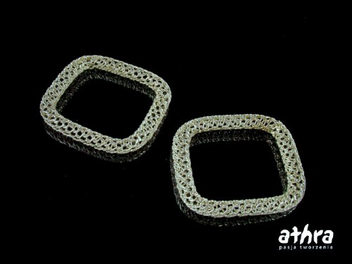 www_athra_pl_SIATKA259 Półfabrykaty srebrne, próba 925, kwadrat siatka do łączenia elementów, 30x30mm.