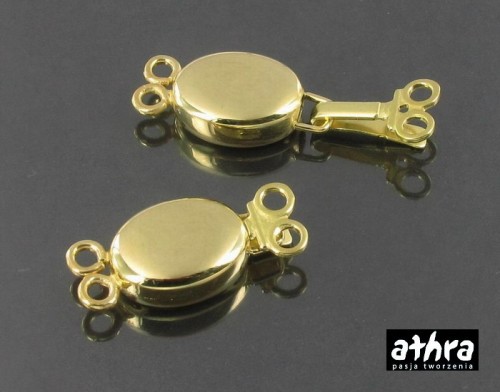 www_athra_pl_CH0665/2/D Zapięcie owalne, gładkie na dwa sznury, pozłacane