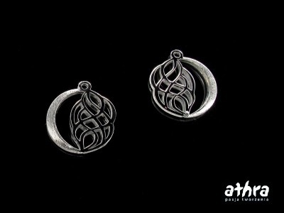 Zawieszka laserowo wycinana, przestrzenna, rodowana, ALEN3/R