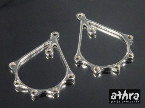 baza do kolczyka w kształcie łezki z mosiądzu posrebrzana BK43/S