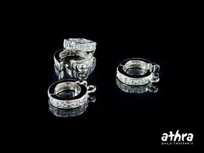 Zapięcie srebrne, wysadzane cyrkoniami, SVD069