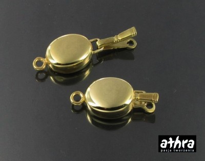 Zapięcie owalne, gładkie na jeden sznur, pozłacane, CH0665/1/D