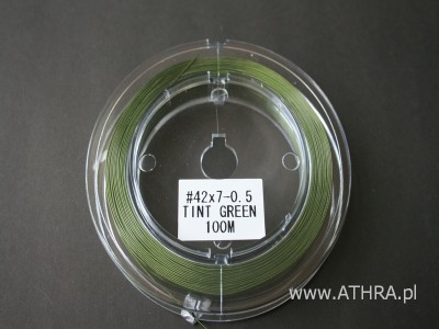 Linka stalowa jubilerska, japońska 0,50mm, TINTGREEN50