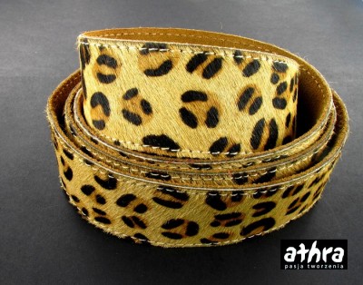 Rzemień naturalny płaski, LEOPARD SKIN