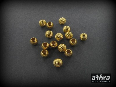 Kulka ryflowana 4,0mm, pozłacana P2R4/D