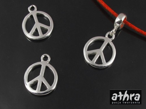 akcesoria do wyrobu biżuterii z mosiądzu posrebrzane, zawieszka Pacyfka