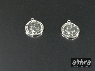 Zawieszka srebrna, moneta, ZL385/16