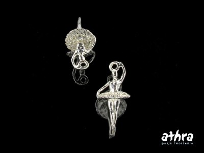 Przywieszka srebrna z cyrkoniami, baletnica, TAN1