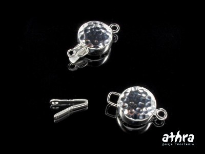 Zapięcie okrągłe, młotkowane  na jeden sznur, CH0669/1