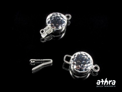 www_athra_pl_CH0669/1 srebrne młotkowane zapięcie na jeden sznur