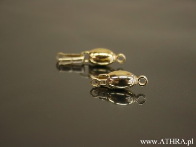 Zapięcie ozdobne oliwka gładka 8mm, pozłacane, CH0809/8/D