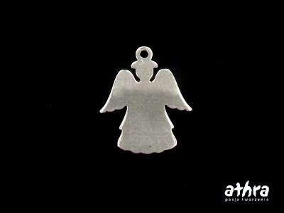 Zawieszka laserowo wycinana, rodowana, aniołek, LS157/R