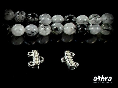 Zakończenie ozdobne na dwa sznury, z cyrkoniami, ZAPC2