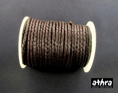 Rzemień naturalny, pleciony, BROWN40P