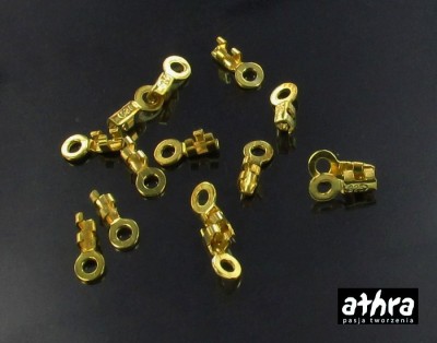 Zacisk na linke lub łańcuszek 1,1mm, pozłacany, ZACISK11/D