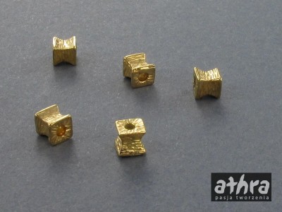 Kostka zeberka, wklęsła, pozłacana 4x4, KZW4X4/D