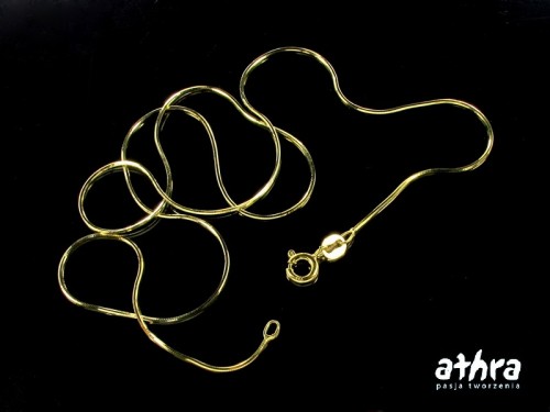 www_athra_pl_SNAKEK45/D łańcuszek żmijka kwadratowa pozłacana 45 cm